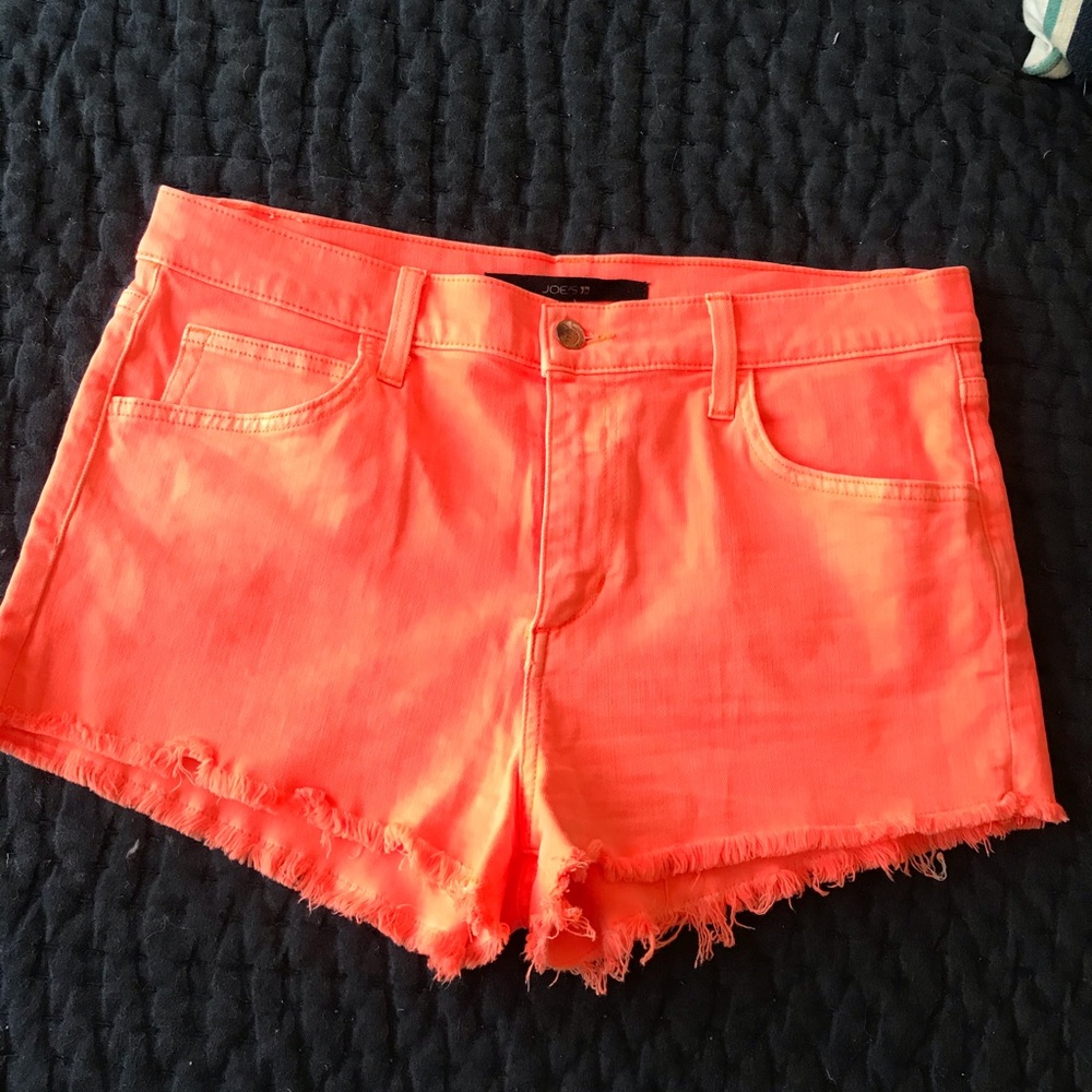 Joe’s Jeans orange high waisted jean shorts